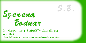 szerena bodnar business card